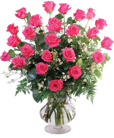 Two Dozen Pink Roses Vase Arrangement — Katy Florist & Gifts, Katy TX