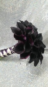Wedding bouquet Eggplant color mini callas — Katy Florist & Gifts, Katy TX